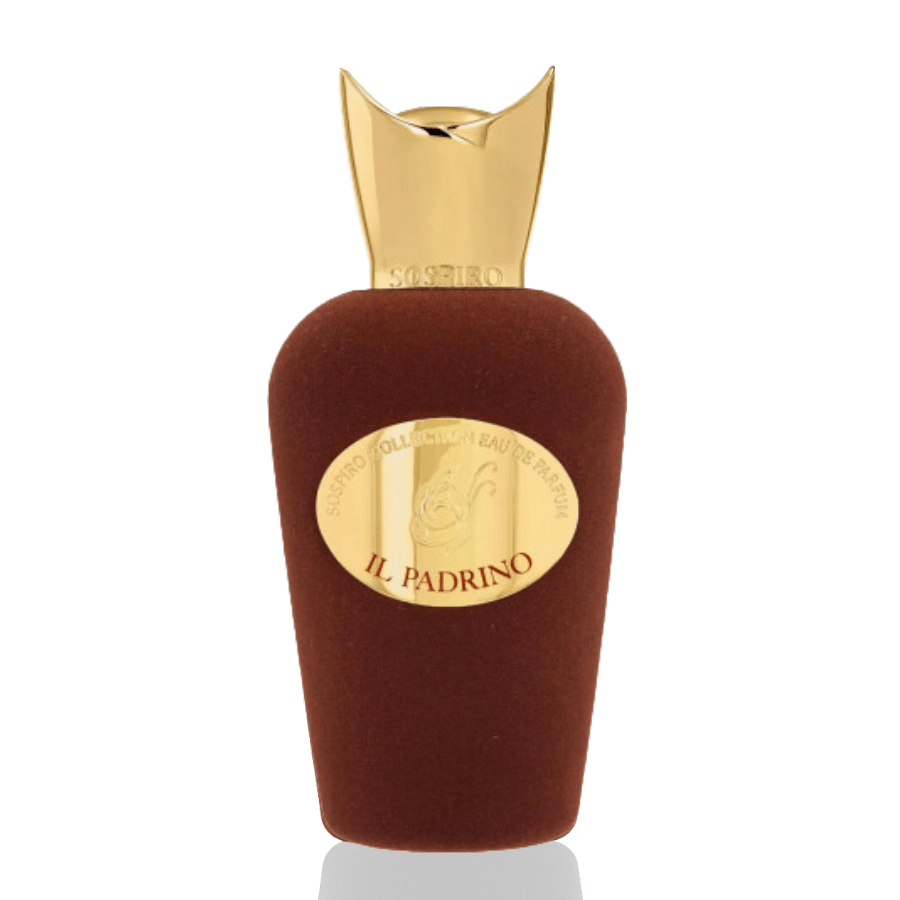 Sospiro_Il Padrino_Extrait_de_Parfum_100ml-Brauner_Samtflakon_Goldfarbener- Deckel_in_Form_einer_krone