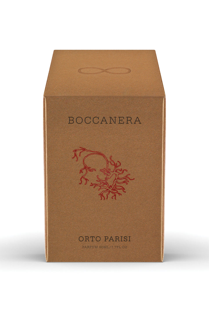 Goldbraune Verpackung von Orto Parisi Boccanera Parfum 50 ml